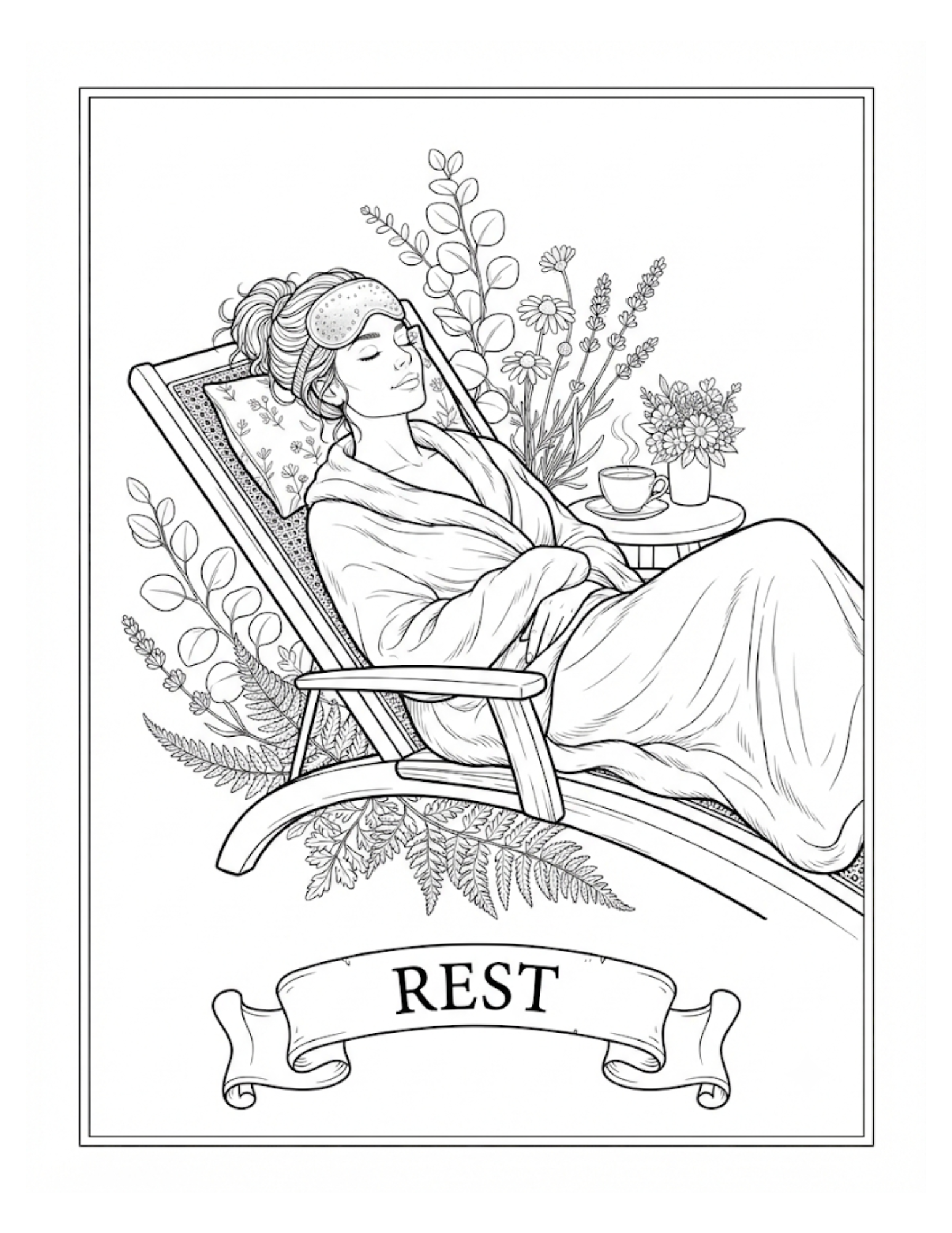 Interior page 2 from The Spa Retreat Coloring Book